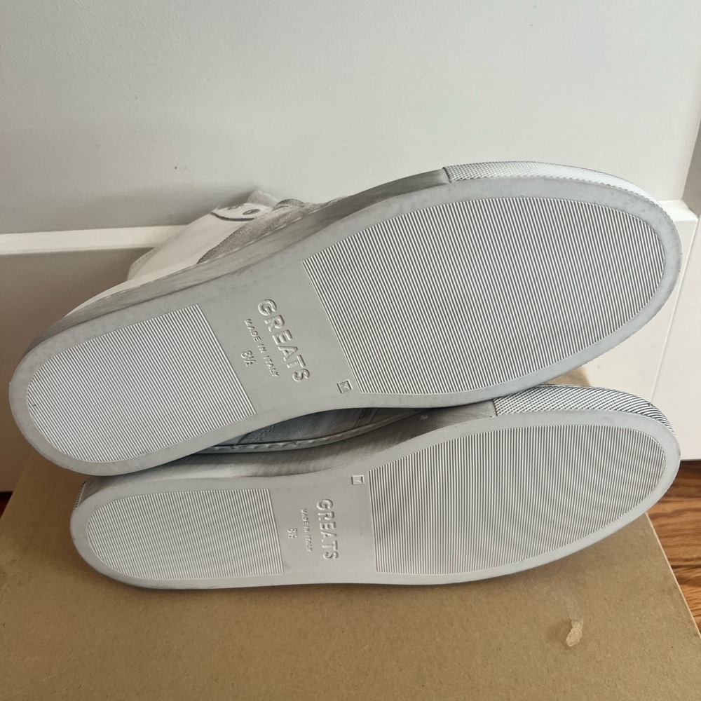 Greats The Reign High Top Blanco Italian Leather Distressed Sneakers Size 8.5 US - Picture 6 of 6